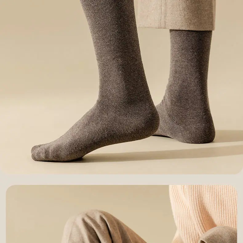 Winter 3Pairs/Lot 95% Pure Cotton Socks Men Business Dress Anti-bacterial Long Socks Soft Breathable Spring Tube Casual Sock