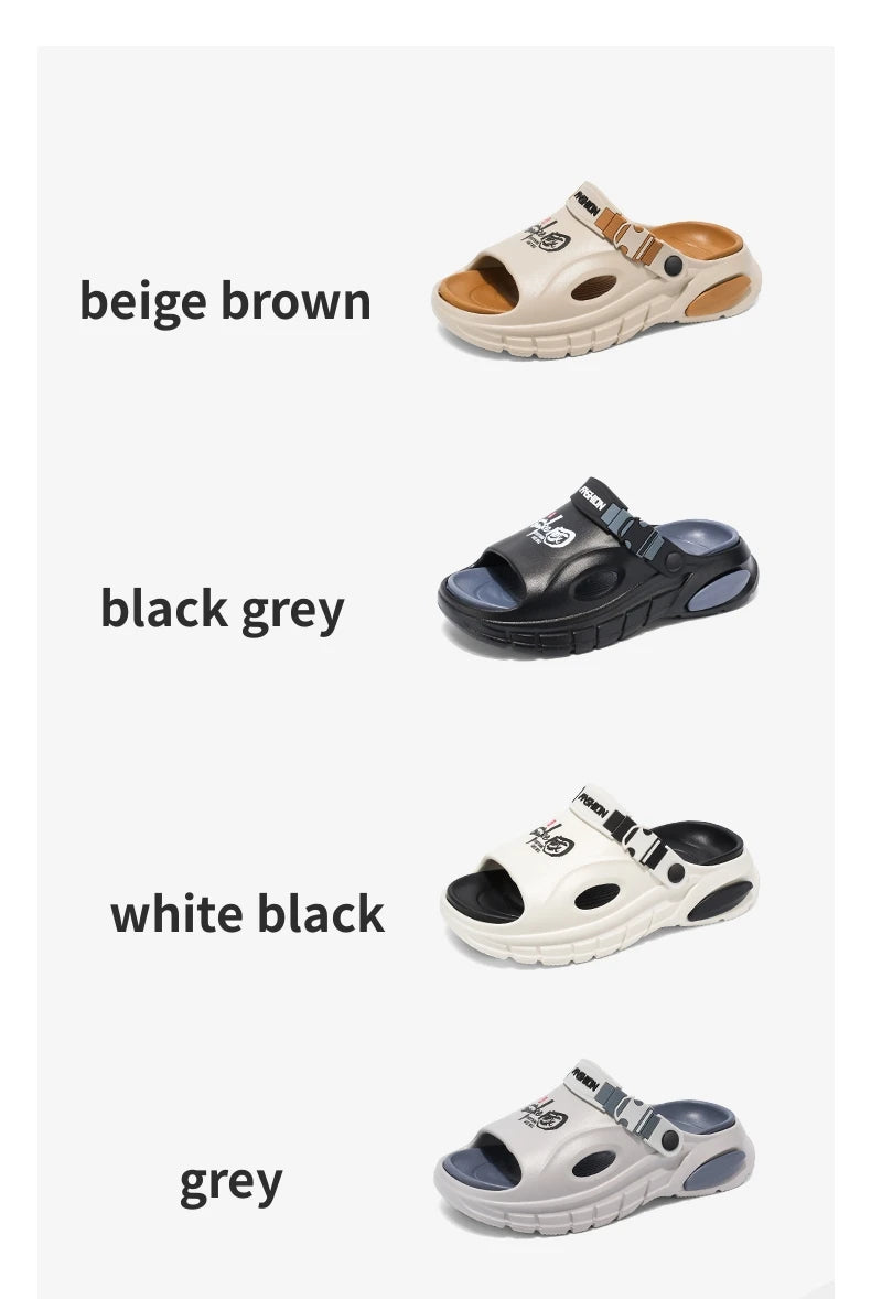 Spring Summer Men's Outdoor Slippers Beach Clogs Sandals Soft Comfortable Slides Mens Casual Water Garden Shoes Male Slippers