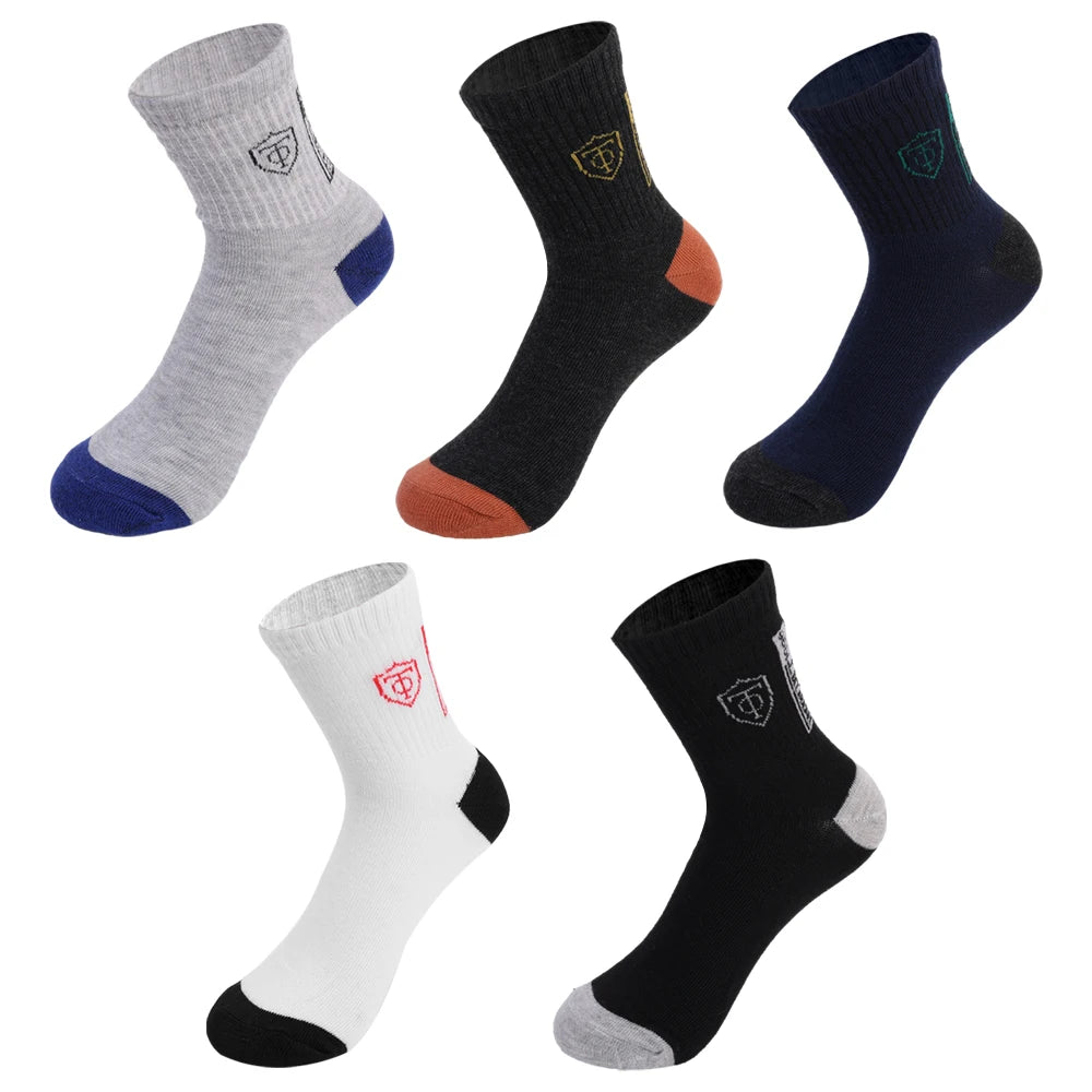 5 pairs of breathable cotton sports socks men's bamboo fiber spring, summer and autumn men's socks sweat deodorant business sock