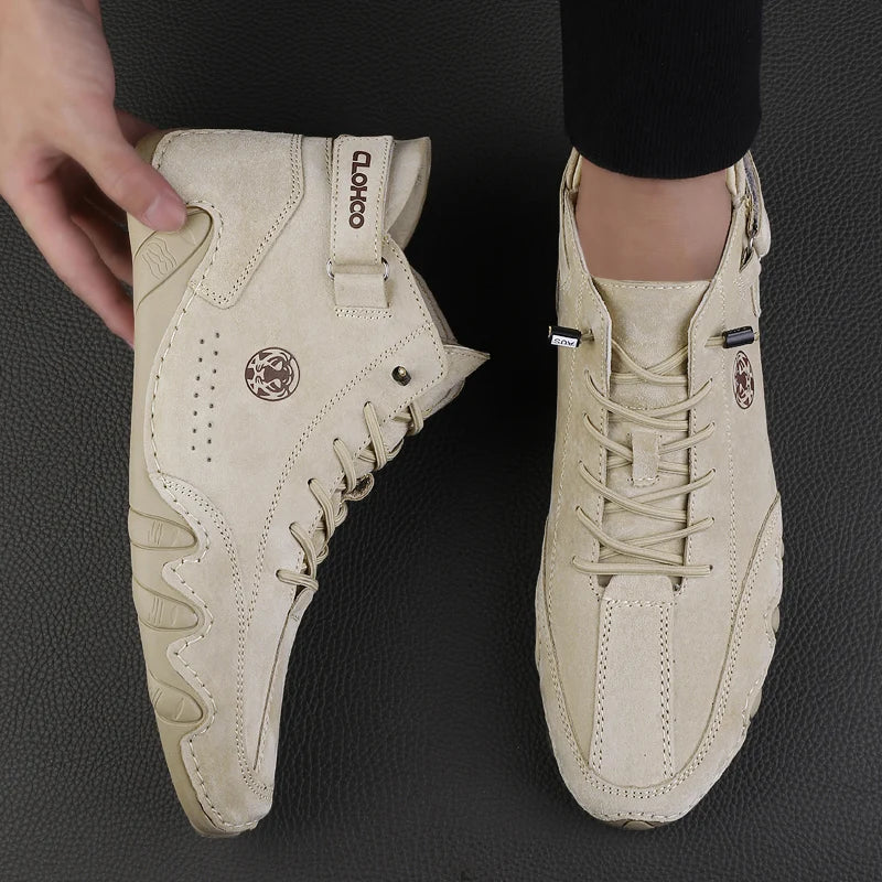 Men's Genuine Leather Shoes Ankle Boots 2023 Men Sneakers Outdoor Light Lace-Up Casual Shoes Fashion Loafers Winter Warm Boots