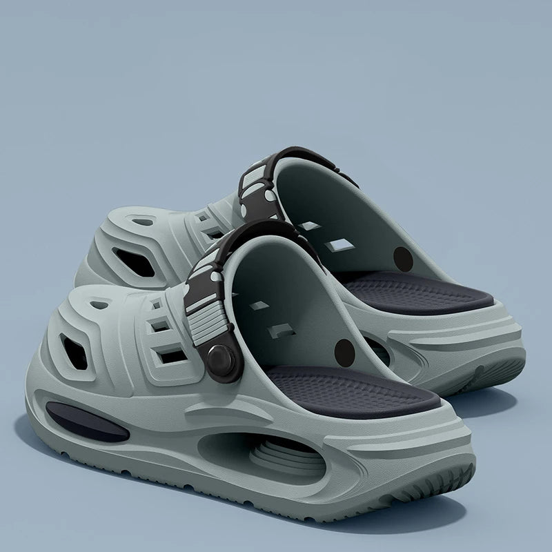 Smile Men's And Women's Cave Shoes Fashion Breathable Sandals With Removable Insoles Non-slip Cushioned Thickened Soft Slippers