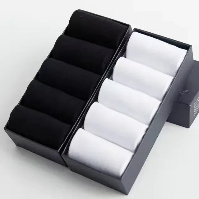 20Pcs/Lot Men's Pure Cotton Socks Plus Size Solid Color Casual Office Business Long Socks Breathable Soft Men's Socks EU39-48