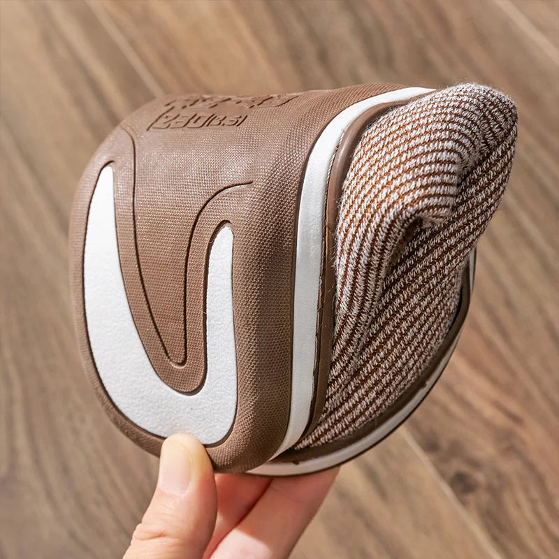 House Slippers For Man Knitted Memory Foam Winter Warm Cotton Slippers Male Soft Non-slip Household Indoor Shoes Large Size