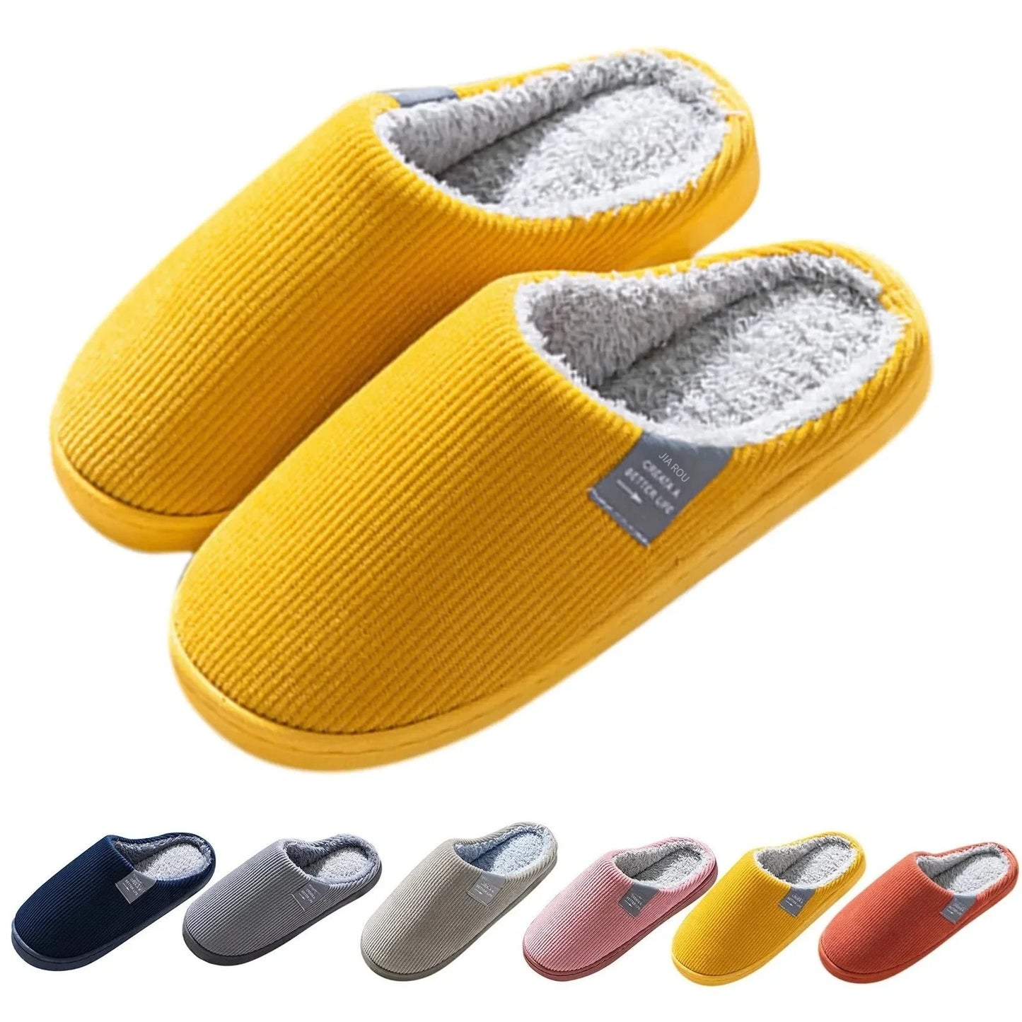 NEW Women's Men's Casual Thick Soft Bottom Home Slippers Household Plush Slippers Anti-slip Thermal Slippers Indoor Winter Flats