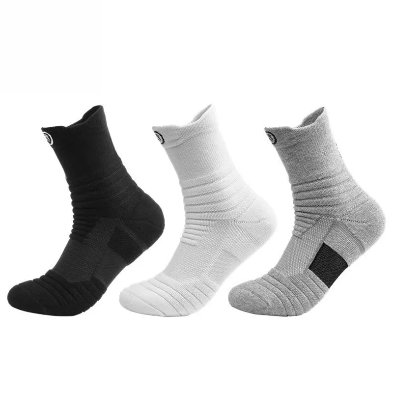 1/3pairs/Lot Men's Socks Compression Stockings Breathable Basketball Sports Cycling running Towel Socks High Elastic Tube Socks