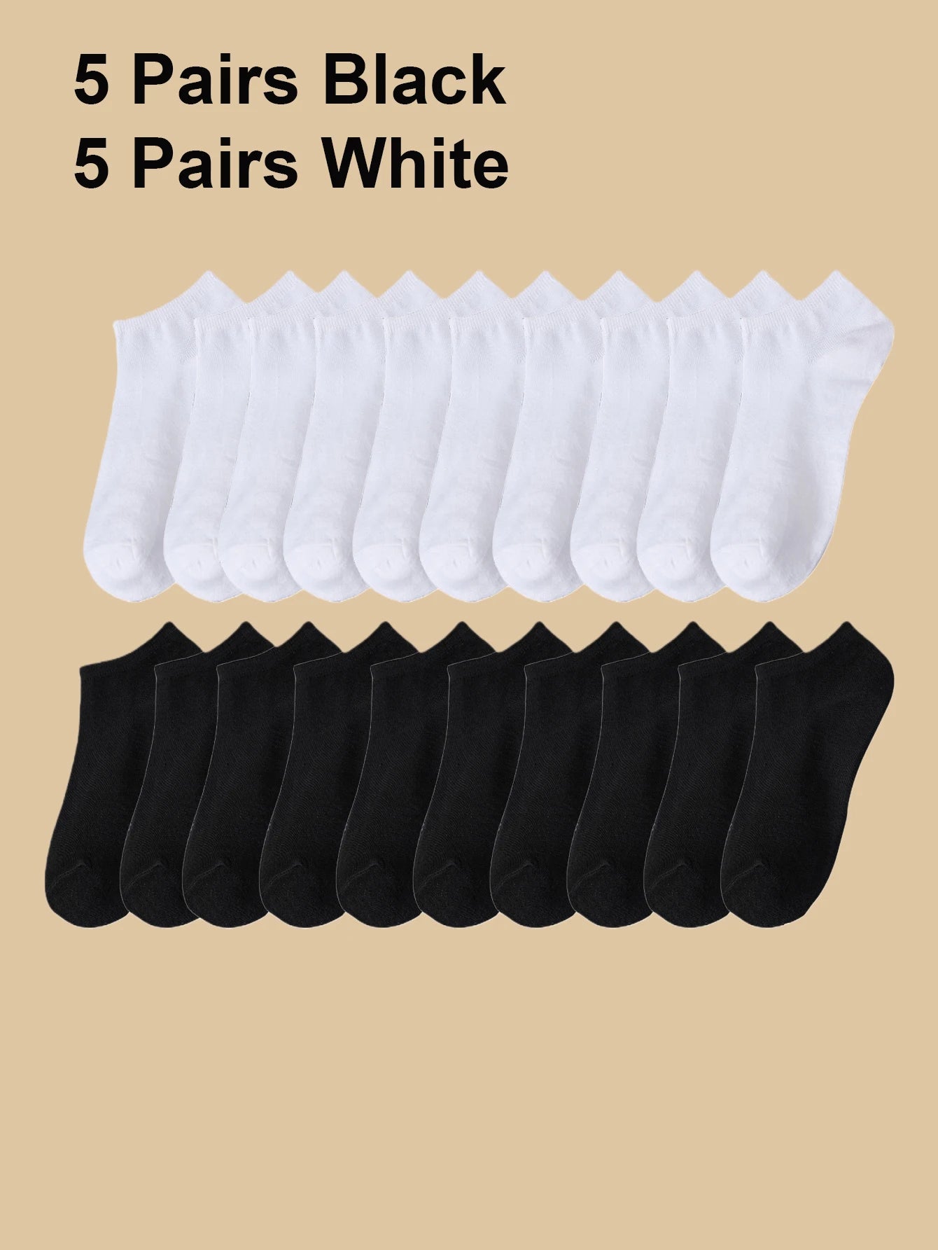 10/20/30/40/60 Pairs Of Unisex Solid Color Socks Comfy Breathable Soft Sweat Absorbent Socks For Daily And Outdoor Wearing