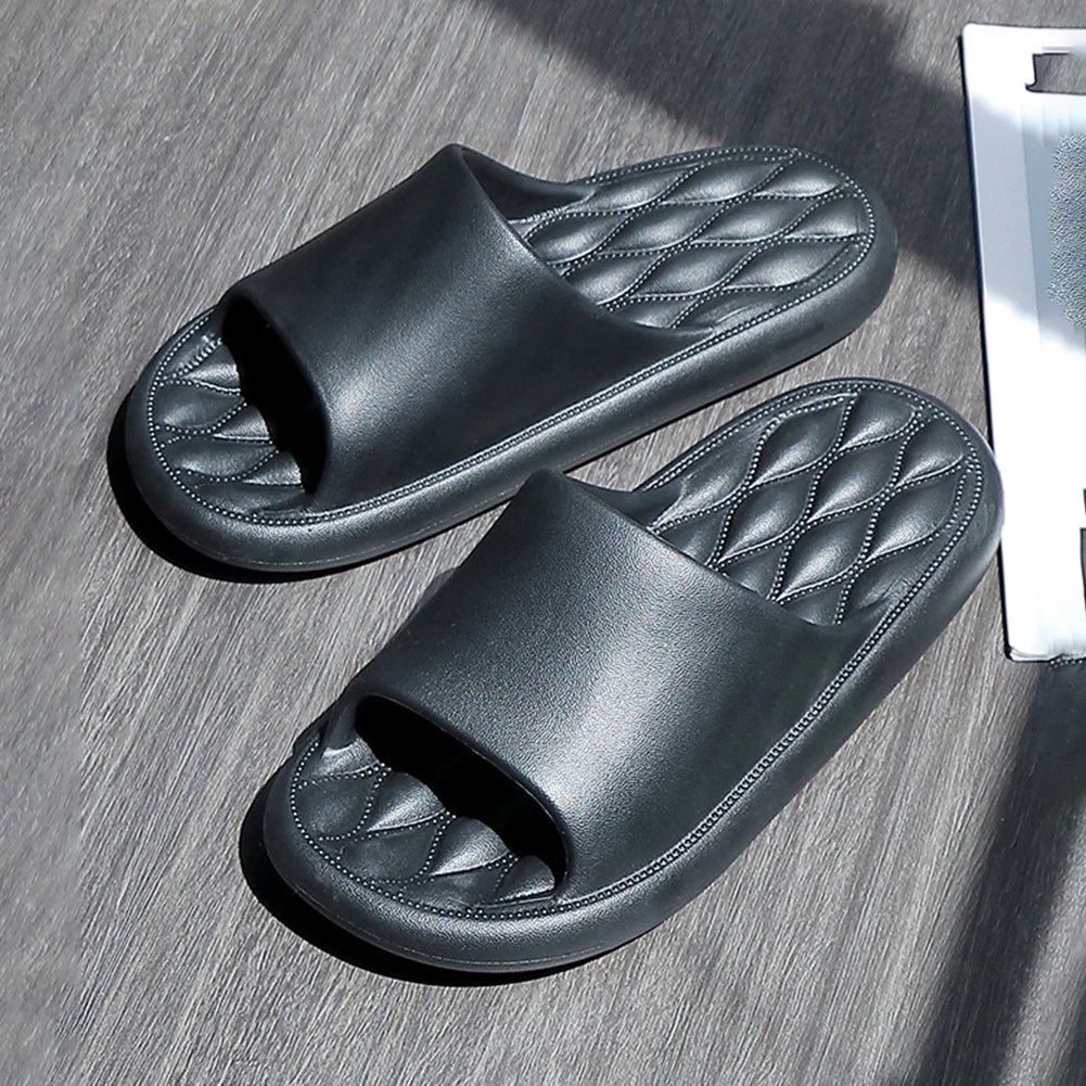 Summer Flip Flops Solid Color Thick Platform Slippers Non Slip Summer Cloud Slides EVA Indoor Home Sandals for Men Women