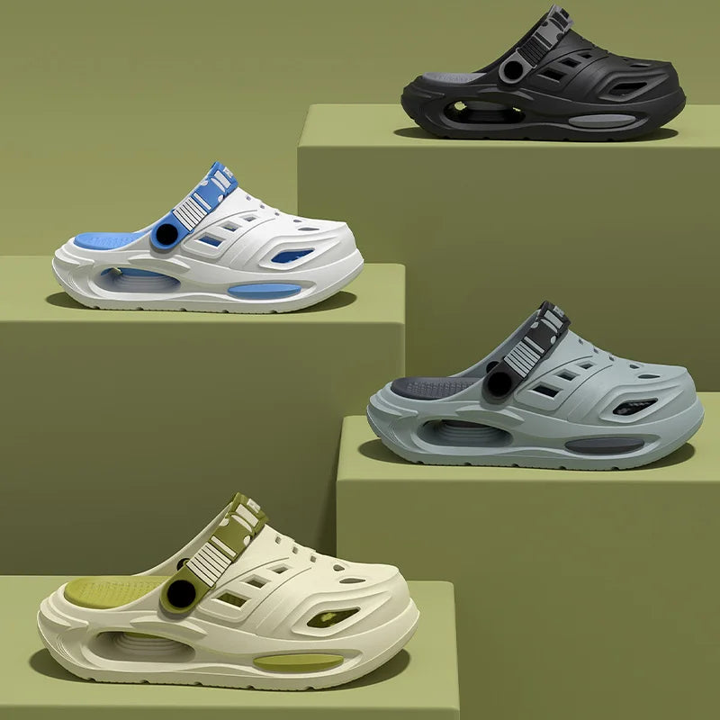 Smile Men's And Women's Cave Shoes With Removable Insoles Non-slip Cushioned Thickened Soft Slippers Fashion Breathable Sandals