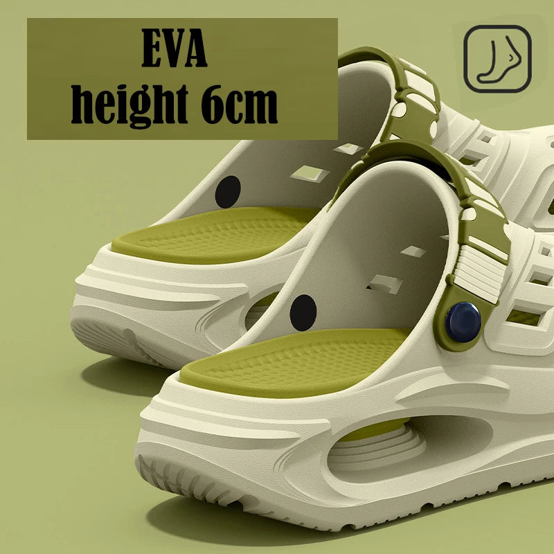 Smile Men's And Women's Cave Shoes Fashion Breathable Sandals With Removable Insoles Non-slip Cushioned Thickened Soft Slippers