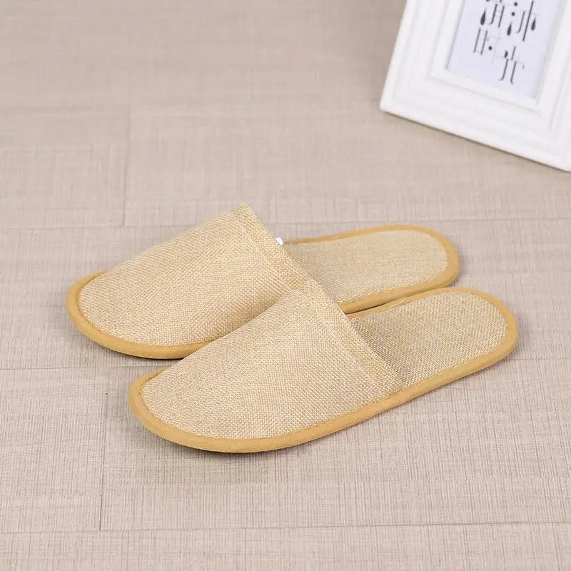 New Casual Unisex Indoor Home Slippers Cotton linen Soft Slippers Autumn Winter Flip Slops Women Men Linen Slides Slippers