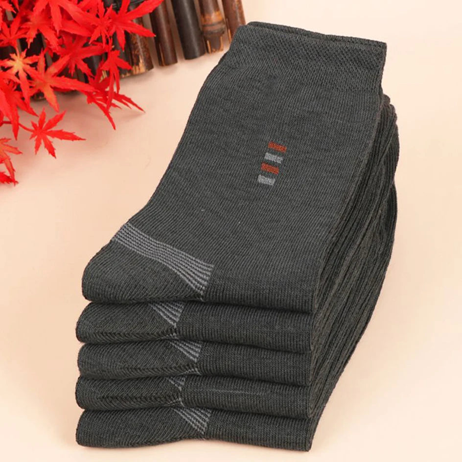 5 Pairs Men's Long Socks Soft Comfortable Wear-resistant Sturdy Casual Simple Fashion Black Large Szie Mid-calf Socks