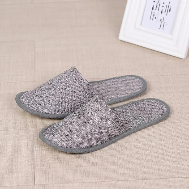 New Casual Unisex Indoor Home Slippers Cotton linen Soft Slippers Autumn Winter Flip Slops Women Men Linen Slides Slippers