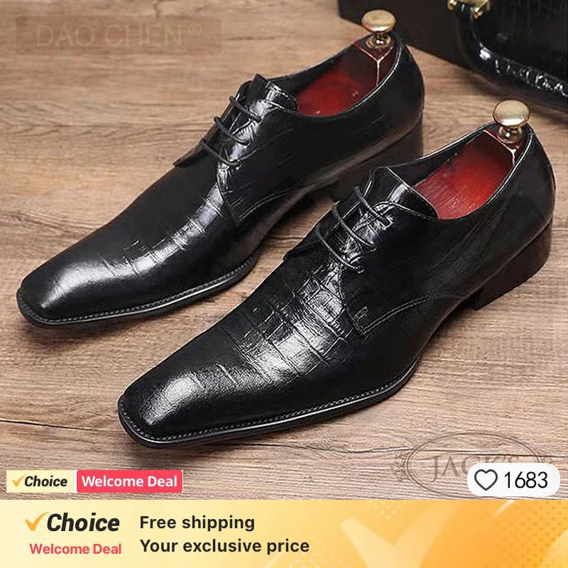 Summer business suit men's shoes black glossy leather shoes leading pointed party trend wedding shoes.