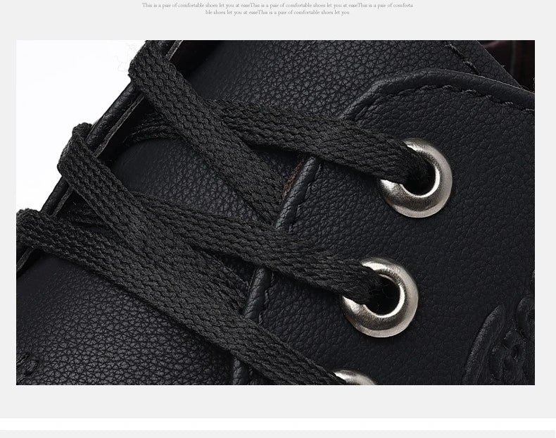 Men's Genuine Cow Leather Shoes Business Casual Shoes With Triple-Stitched Soles For Middle-Aged And Elderly Men 2025