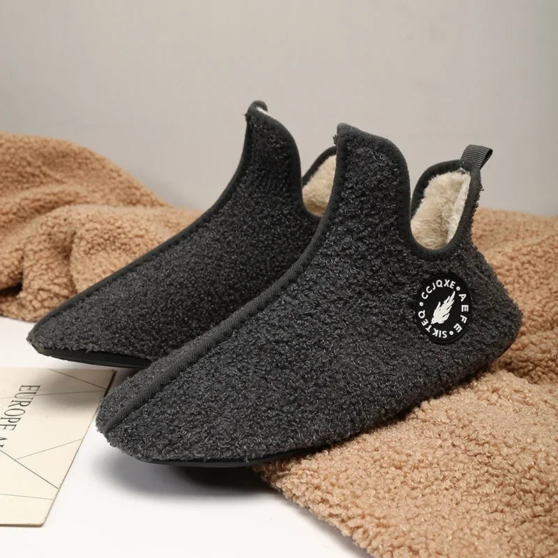 YRZL Winter Slippers Men Couple Slippers Non-slip Warm Women and Men Slipper Indoor Soft Shoes Comfortable Flat Home Cotton Shoe