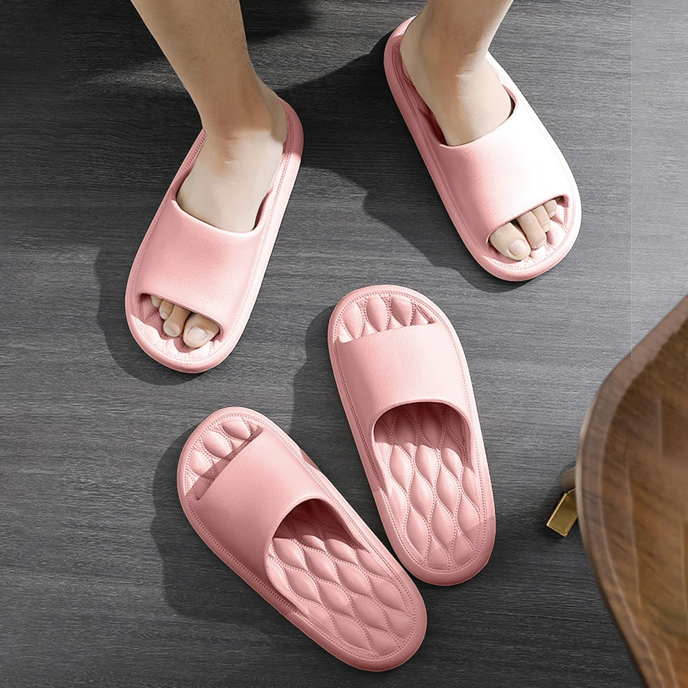 Summer Flip Flops Solid Color Thick Platform Slippers Non Slip Summer Cloud Slides EVA Indoor Home Sandals for Men Women