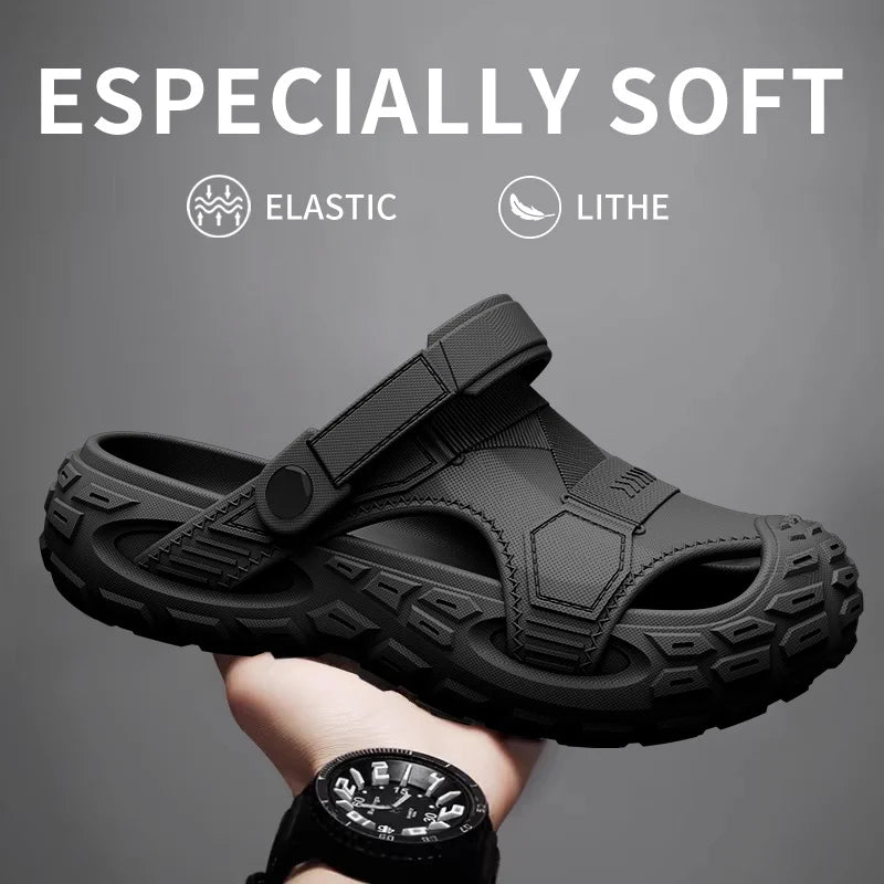 Men's Outdoor Summer Wearable Clog Shoes Anti-Slip Breathable Odor-Resistant Slip-Resistant Sandals