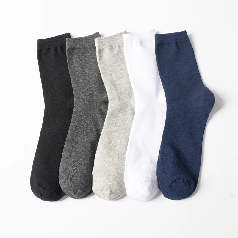 10Pairs/Lot Men Combed Cotton Socks Black Casual Business Breathable High Quality Man Sock New For Male Plus Size EU38-48