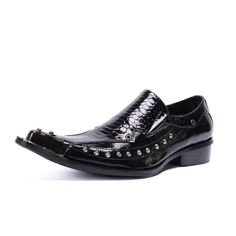 Summer business suit men's shoes black glossy leather shoes leading pointed party trend wedding shoes.