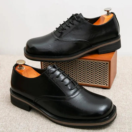 New Spring Autumn Fashion Men Shoes Men Leather Oxfords Shoes Casual Lace-up Formal Business Wedding Dress Shoes Big Size 38-46