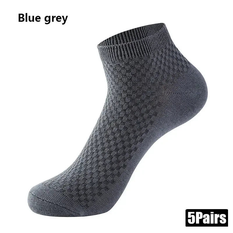 5 Pairs Men Bamboo Fiber Crew Socks Man High Quality Spring Autum Winter Business Breathable Male Dress Ankle Socks