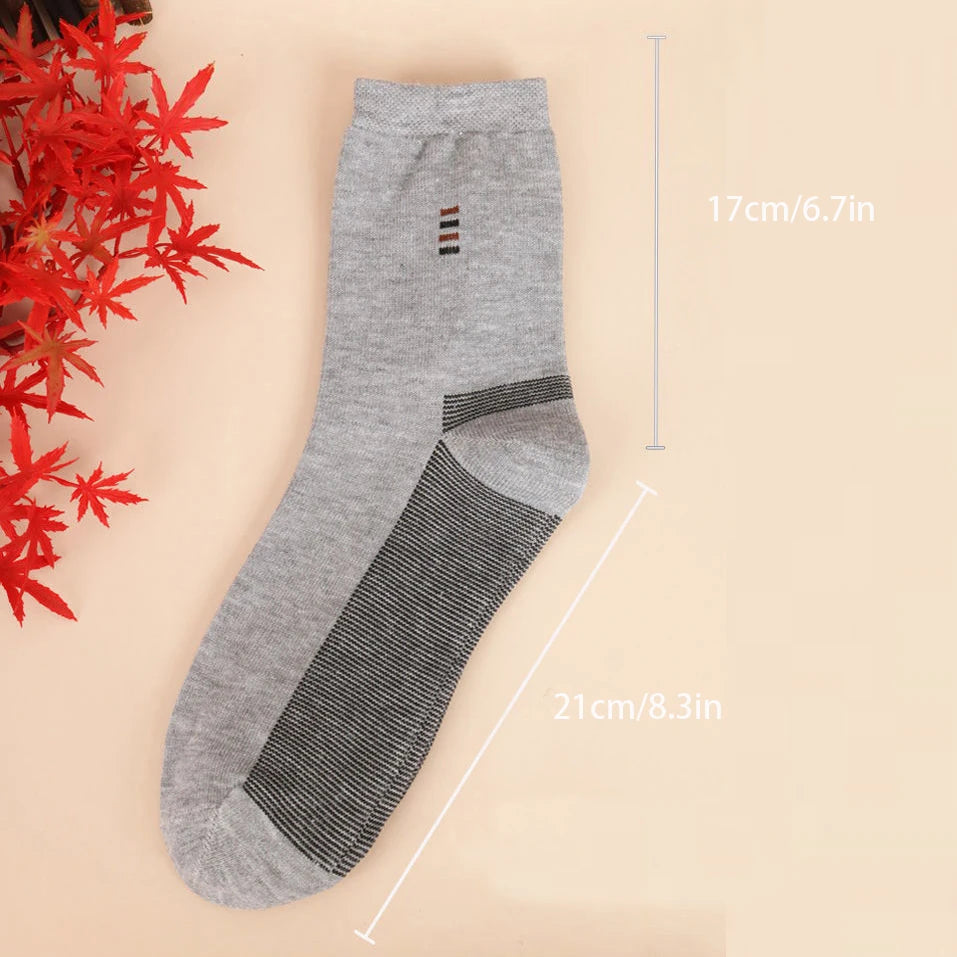 5 Pairs Men's Long Socks Soft Comfortable Wear-resistant Sturdy Casual Simple Fashion Black Large Szie Mid-calf Socks