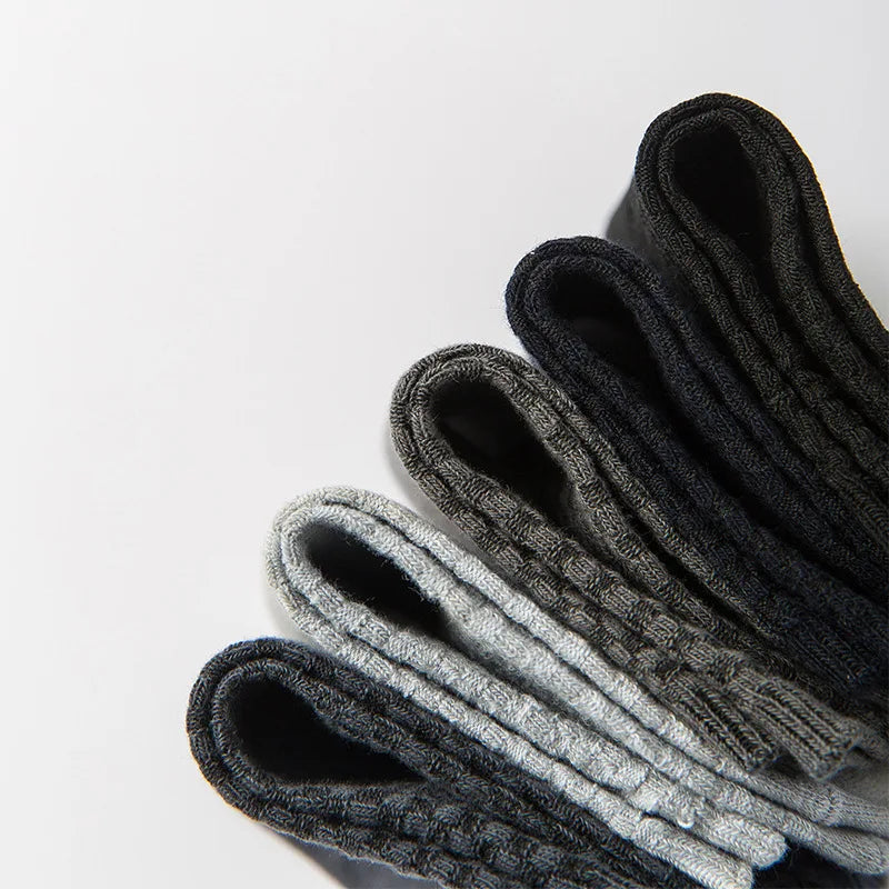5 Pairs Men Bamboo Fiber Crew Socks Man High Quality Spring Autum Winter Business Breathable Male Dress Ankle Socks