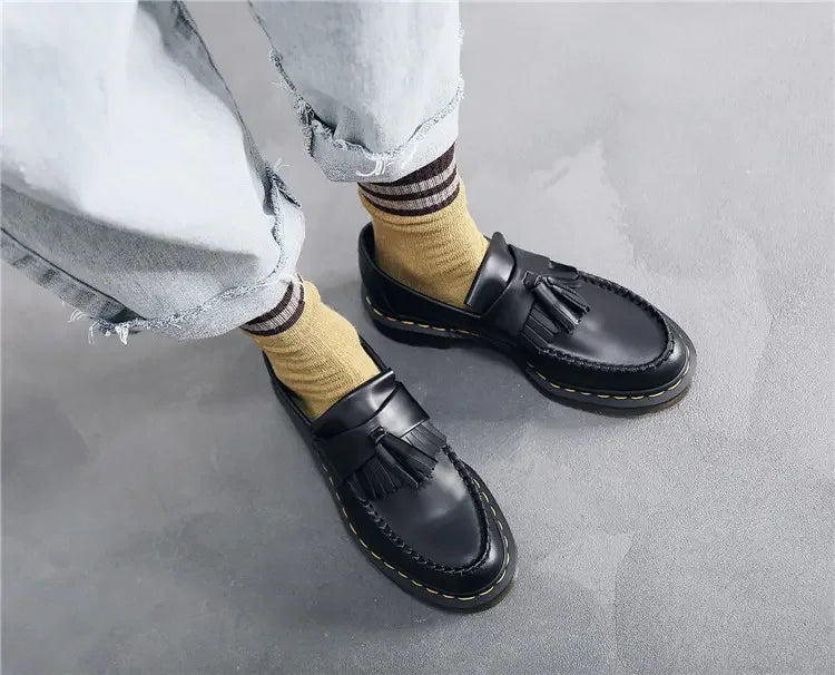 Four-season Men's Flat Low-top Large-sized Shallow-mouth Form-fitting Business-style Fashionable Lace-up Leather Formal Shoes