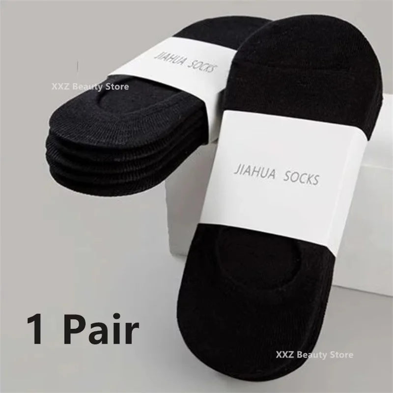 1/5/10/20 Pairs Summer Autumn Boat Socks For Men Women Non-slip Silicone Invisible Cotton Socks Male Ankle Sock Slippers