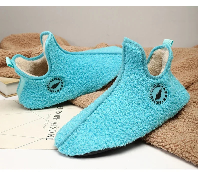 YRZL Winter Slippers Men Couple Slippers Non-slip Warm Women and Men Slipper Indoor Soft Shoes Comfortable Flat Home Cotton Shoe