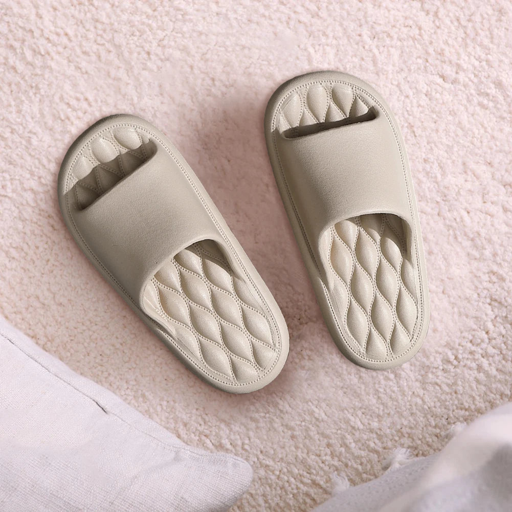 Summer Flip Flops Solid Color Thick Platform Slippers Non Slip Summer Cloud Slides EVA Indoor Home Sandals for Men Women