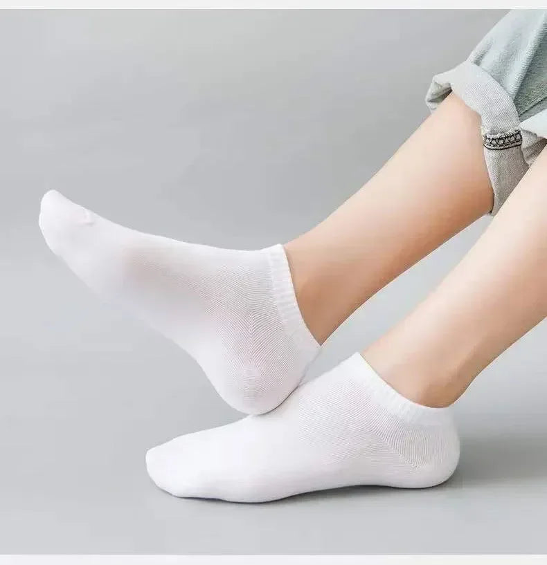 2/10pairs Men's Low Cut Socks Breathable Black White Business Boat Sox Sports Non-slip Ankle Boat Male Invisible Short Socks