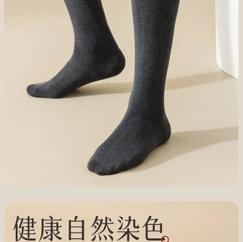 Winter 3Pairs/Lot 95% Pure Cotton Socks Men Business Dress Anti-bacterial Long Socks Soft Breathable Spring Tube Casual Sock