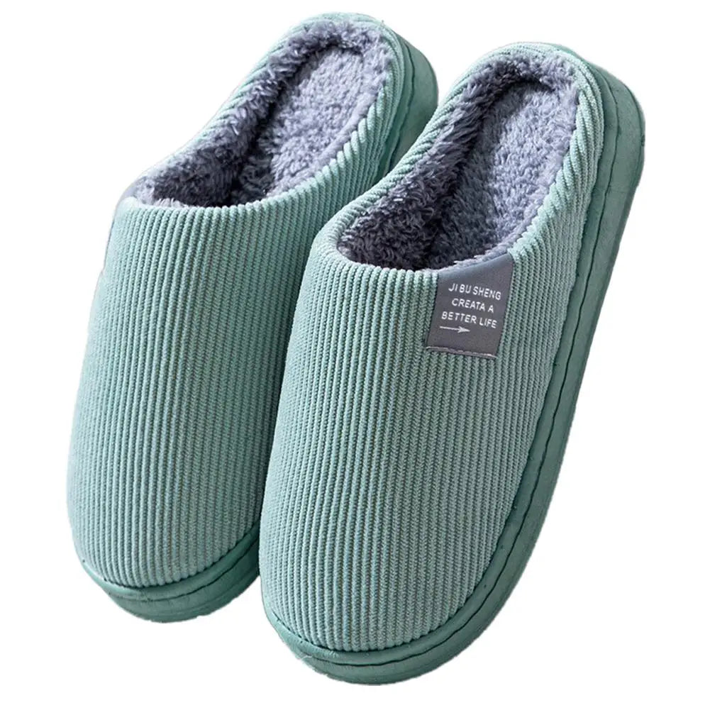 Winter Warm Fur Slippers Men Women Couples House Non Slip Soft Shoes Comfort Flat Heel Home Indoor Bedroom Plush Slippers