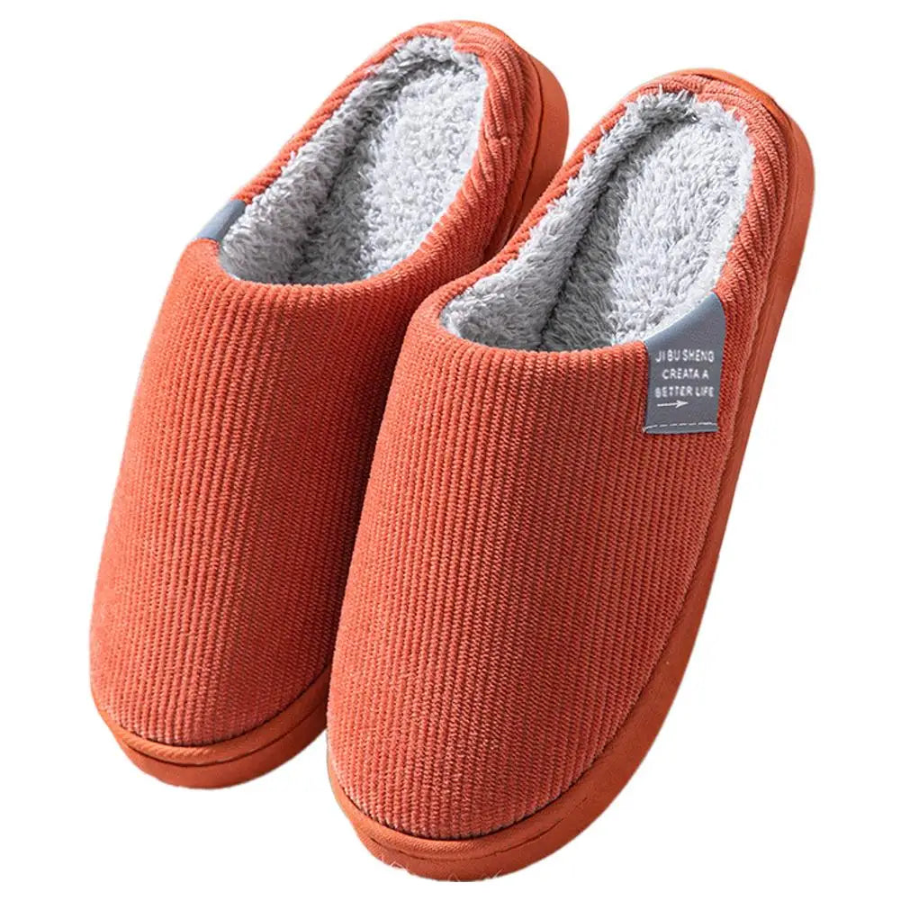 Winter Warm Fur Slippers Men Women Couples House Non Slip Soft Shoes Comfort Flat Heel Home Indoor Bedroom Plush Slippers