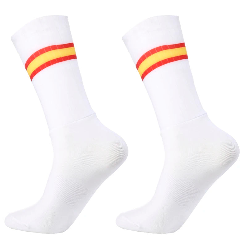Cycling Slip Anti Silicone Summer Whiteline Aero Socks Socks Men Bicycle Sport Running Bike Socks Calcetines 2024 new socks