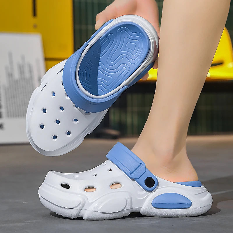 Summer Men's Thick-Soled Non-Slip Breathable Toe-Cap Sandals Casual Beach Slippers