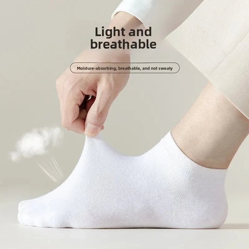 Brand 100% Cotton Men Socks Summer Thin Breathable Socks High Quality No Show Boat Socks Black Short For Students Size 39-44