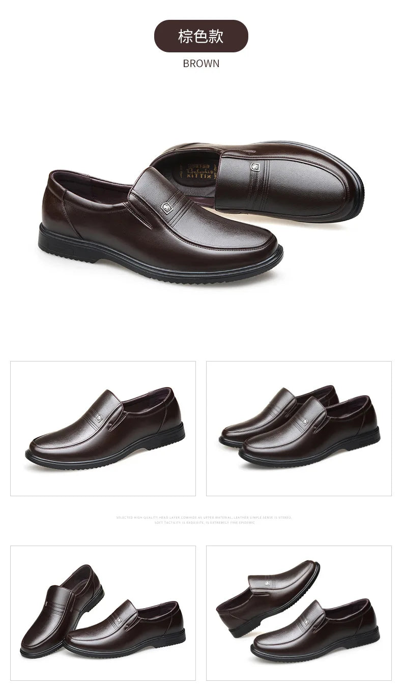 Genuine Leather Handmade Shoes Men Loafers Slip On Business Casual Shoes Classic Soft Leather Hombre Breathable Men Shoes Flat