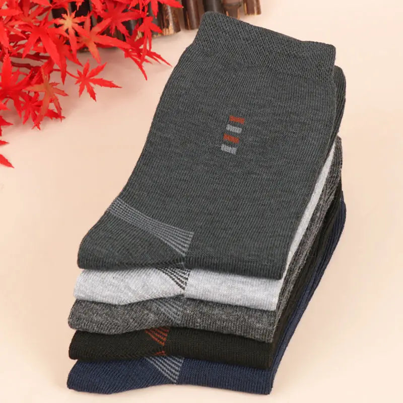 5 Pairs Men's Long Socks Soft Comfortable Wear-resistant Sturdy Casual Simple Fashion Black Large Szie Mid-calf Socks