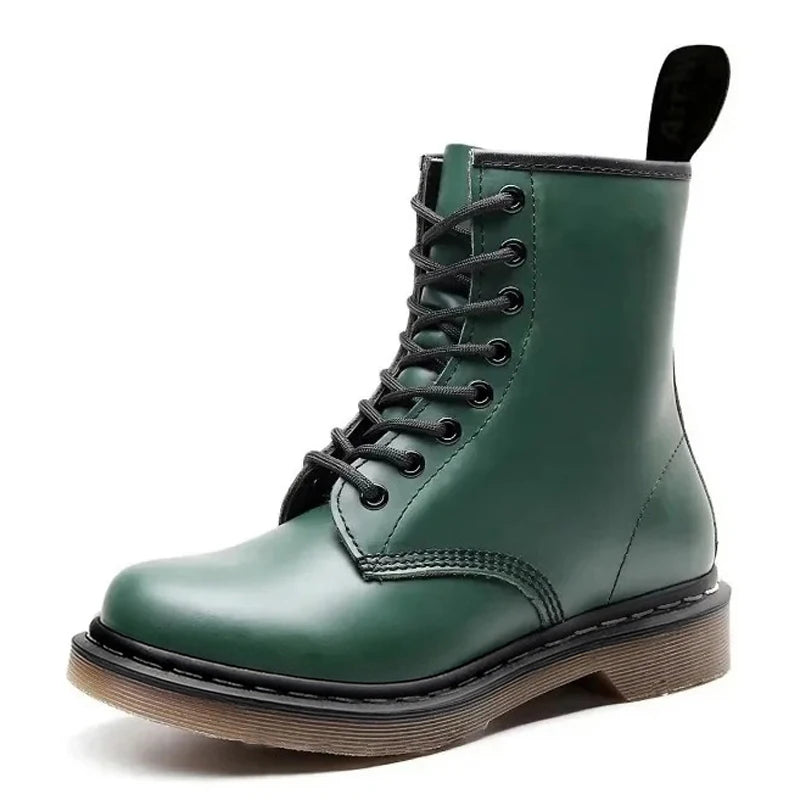 Fashion British Casual Leather Boots Men's High Top Boots Four Season Outdoor Work Shoes Anti Slip And Comfortable Black Boots ﻿