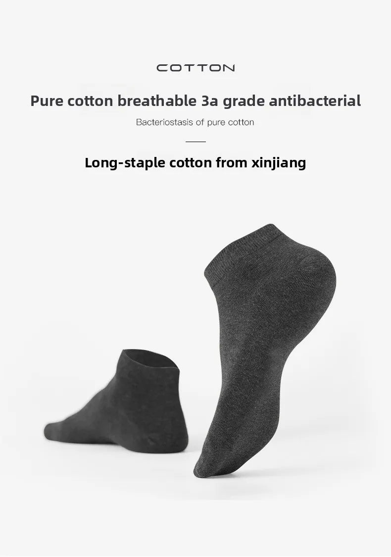 Brand 100% Cotton Men Socks Summer Thin Breathable Socks High Quality No Show Boat Socks Black Short For Students Size 39-44