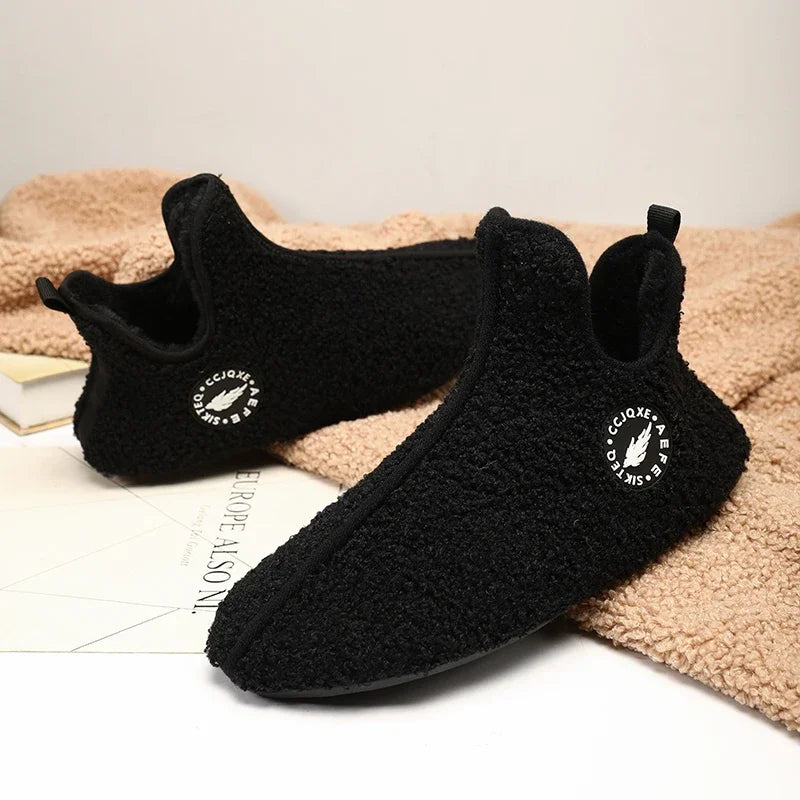 YRZL Winter Slippers Men Couple Slippers Non-slip Warm Women and Men Slipper Indoor Soft Shoes Comfortable Flat Home Cotton Shoe