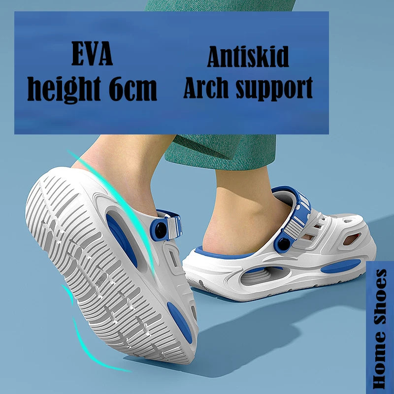 Smile Men's And Women's Cave Shoes Fashion Breathable Sandals With Removable Insoles Non-slip Cushioned Thickened Soft Slippers