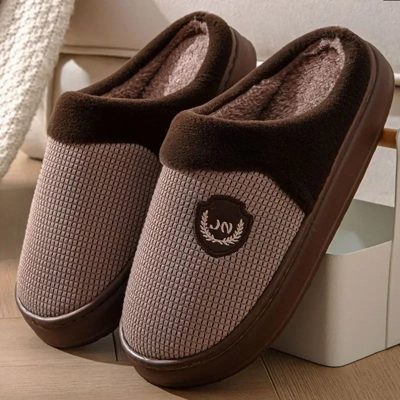 2023 New Winter Fleece-lined Cotton Slippers For Men Women Home Use Non-slip Thick Bottom Indoor Outdoor Wear Couples Warm