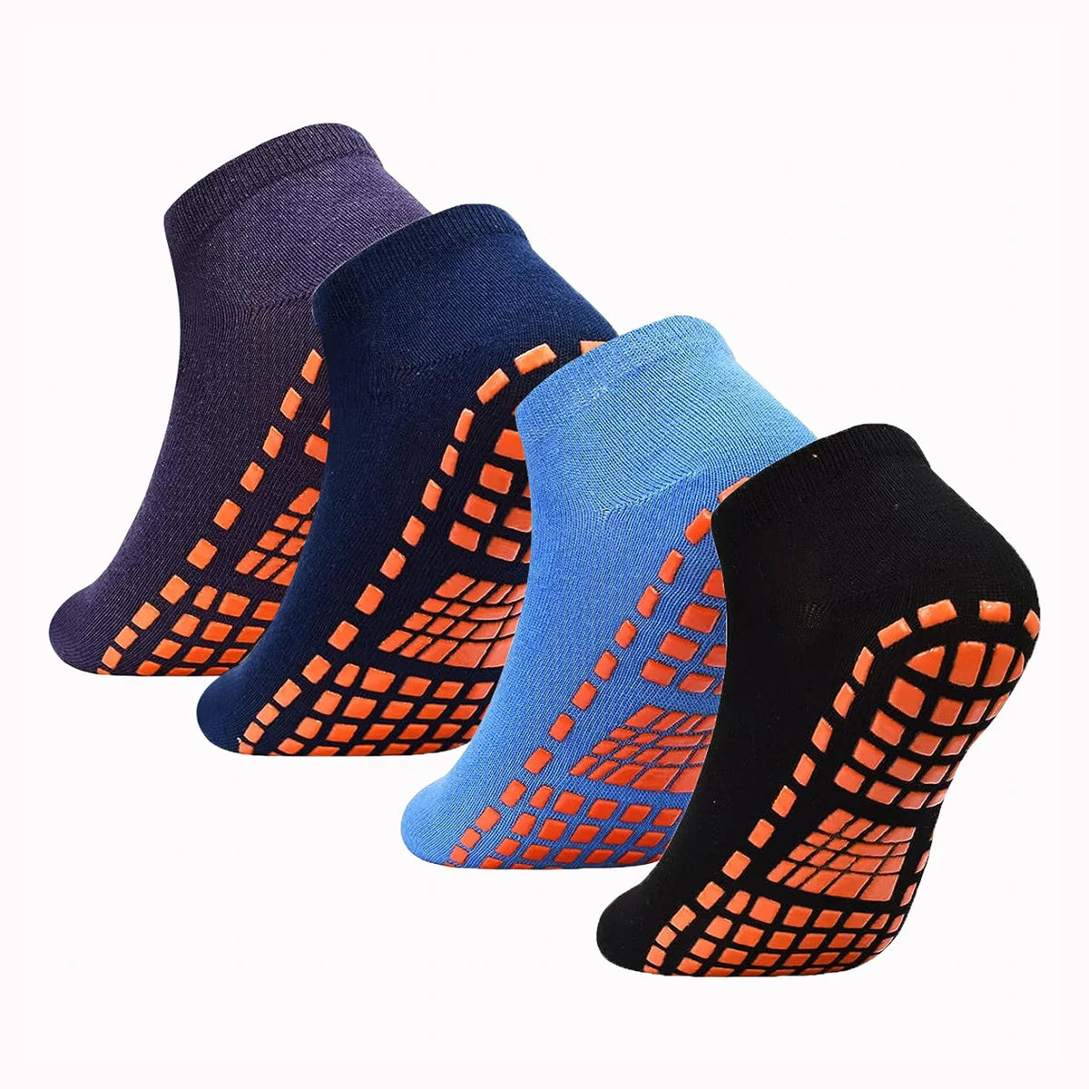 1/4 Pairs Unisex Silicone Non Slip Grip Trampoline Socks For Women's and Men's Hospital Yoga Pilates Indoor Sports
