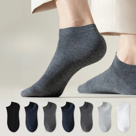 Brand 100% Cotton Men Socks Summer Thin Breathable Socks High Quality No Show Boat Socks Black Short For Students Size 39-44