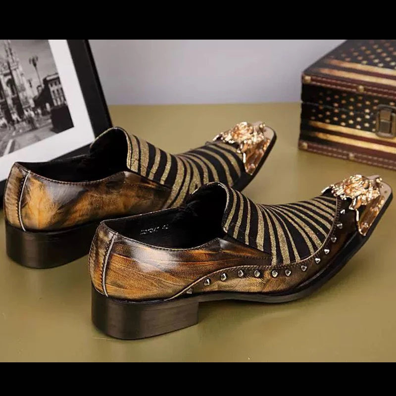 Men's Genuine Leather Oxford Shoes Formal Wedding Dress Shoes Party Club Brogues Flats for Males