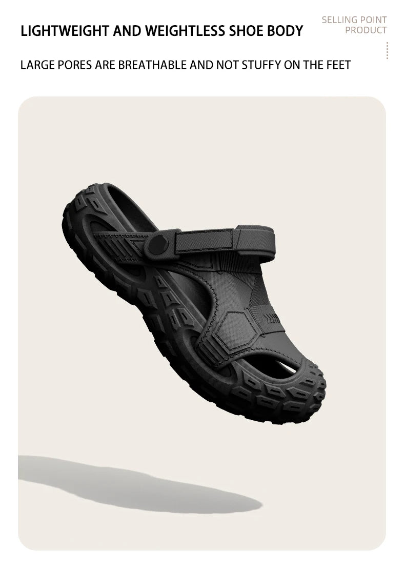 Men's Outdoor Summer Wearable Clog Shoes Anti-Slip Breathable Odor-Resistant Slip-Resistant Sandals