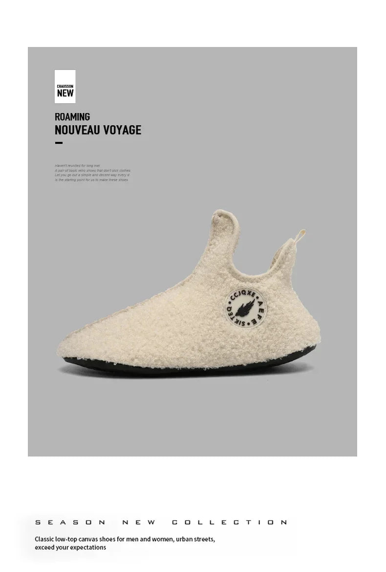 YRZL Winter Slippers Men Couple Slippers Non-slip Warm Women and Men Slipper Indoor Soft Shoes Comfortable Flat Home Cotton Shoe